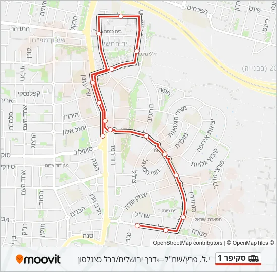 Маршрутка סקיפר 1: карта маршрута