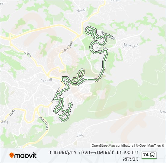 Автобус 74: карта маршрута