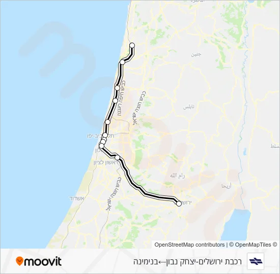 ירושלים/יצחק נבון - בנימינה Israel Railways Line Map
