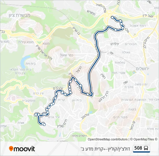 508 Bus Line Map