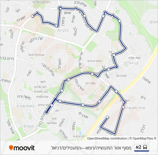 Автобус 2א: карта маршрута