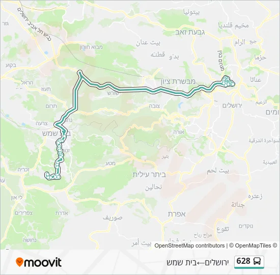 Автобус 628: карта маршрута