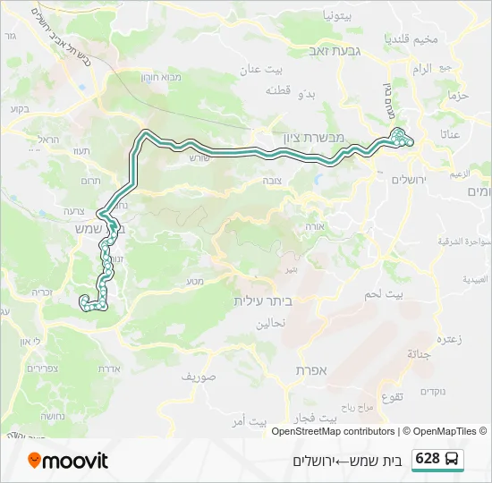 Автобус 628: карта маршрута