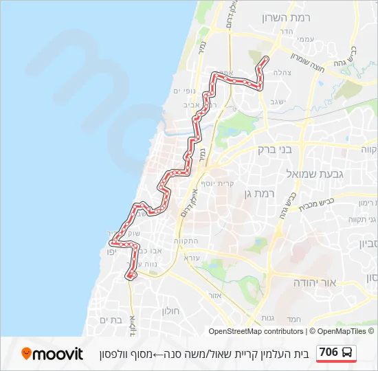 Автобус 706: карта маршрута