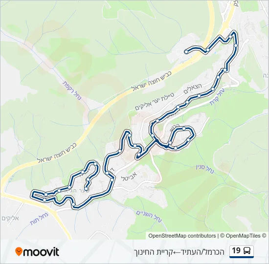 מפת המסלול של קו  19