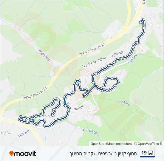 מפת המסלול של קו  19