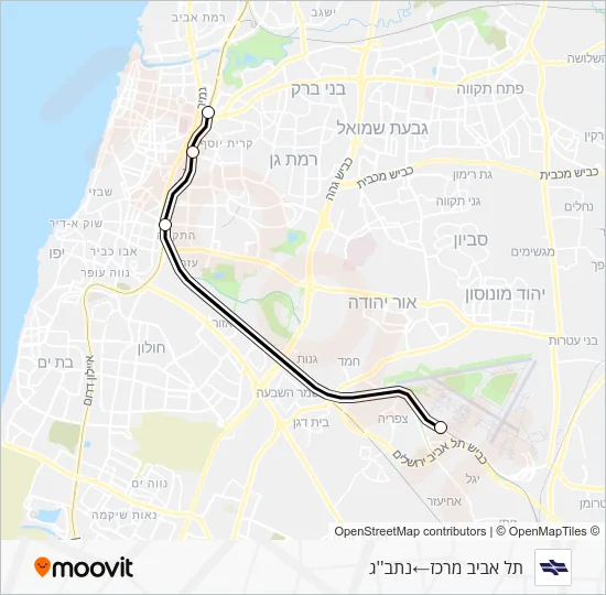 קו תל אביב מרכז נתבג: לוח זמנים, תחנות ומפות - תל אביב מרכז‎←‏נתב''ג ...