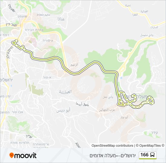 166 bus Line Map