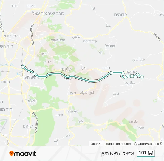 Автобус 101: карта маршрута