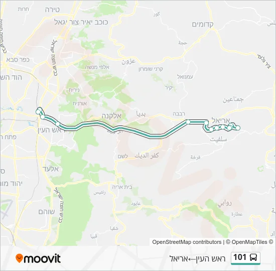 Автобус 101: карта маршрута