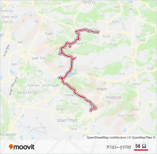 58 Bus Line Map