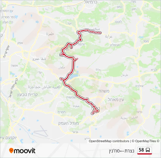58 Bus Line Map
