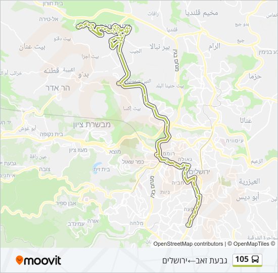 105 bus Line Map