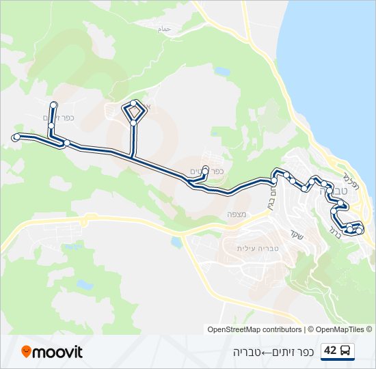 מפת המסלול של קו  42