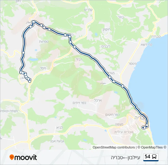 54 Bus Line Map