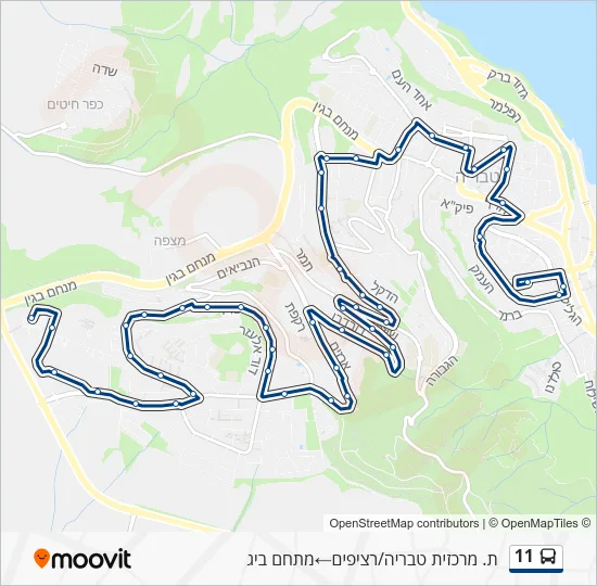 Автобус 11: карта маршрута