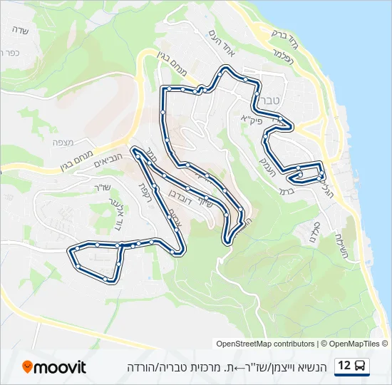 Автобус 12: карта маршрута