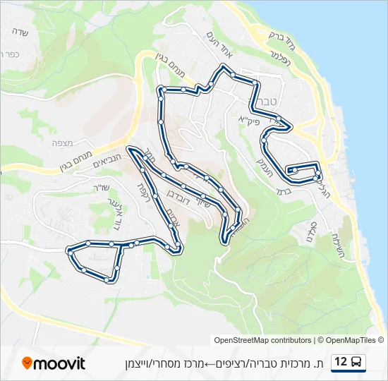 Автобус 12: карта маршрута