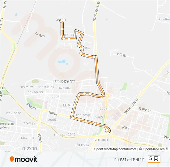 5 Bus Line Map