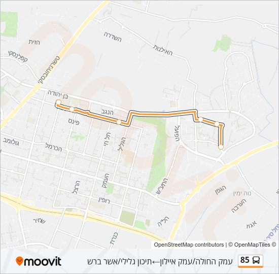 85 Bus Line Map