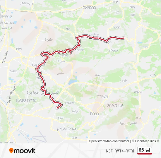 65 Bus Line Map