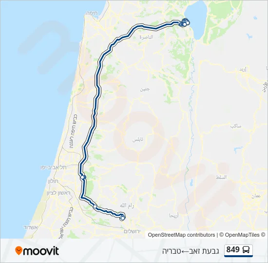 849 Bus Line Map