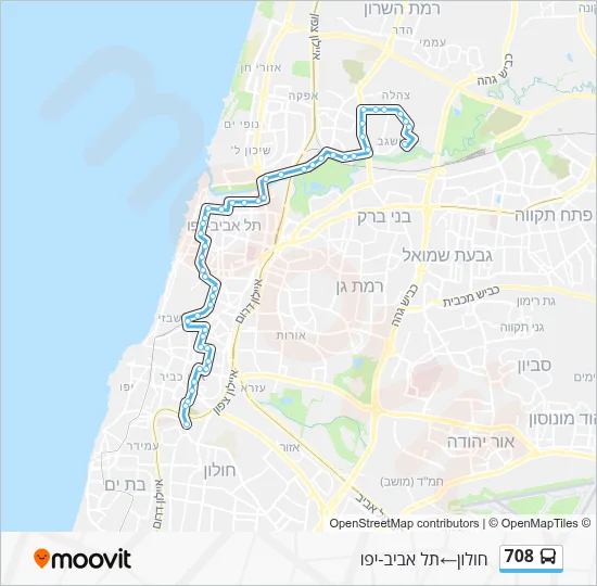 708 Bus Line Map