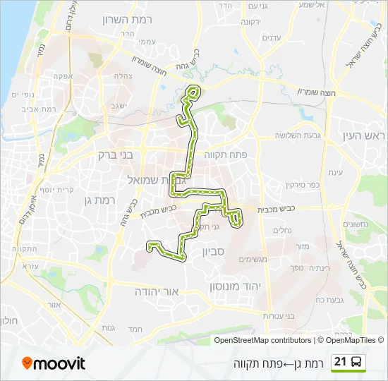 21 Bus Line Map