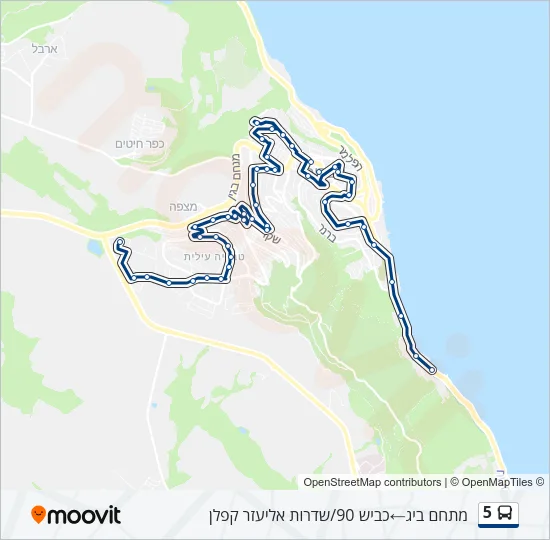 5 Bus Line Map