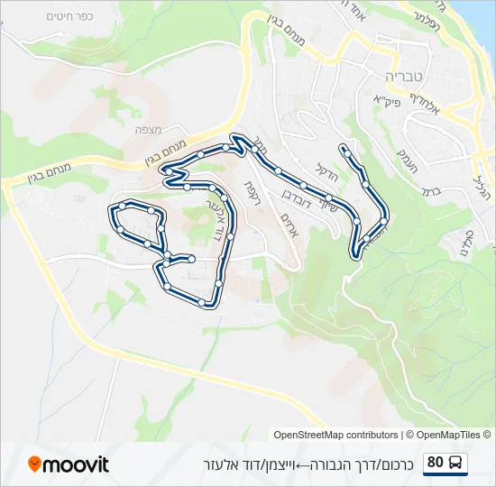80 Bus Line Map