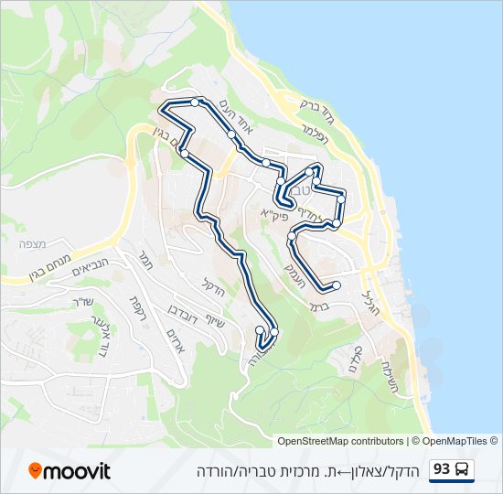 93 bus Line Map