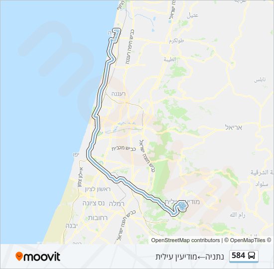 מפת המסלול של קו  584