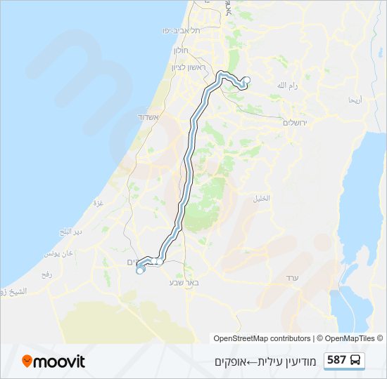 מפת המסלול של קו  587