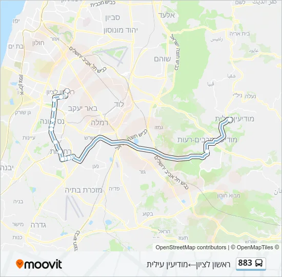 883 Bus Line Map