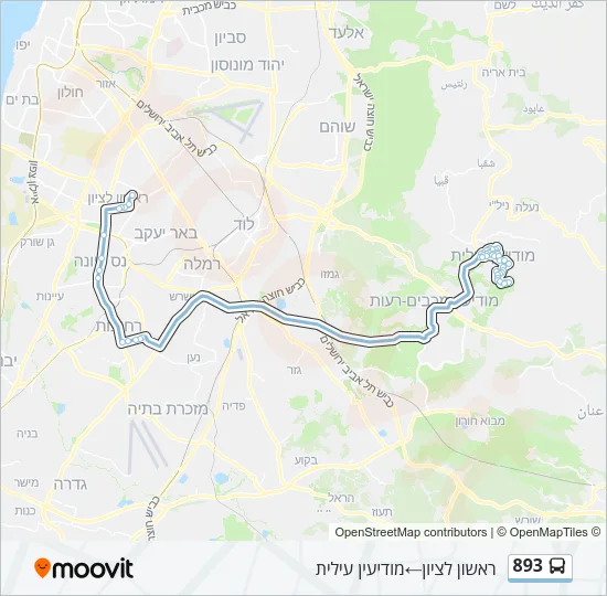 893 Bus Line Map