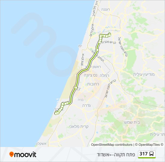 מפת המסלול של קו  317