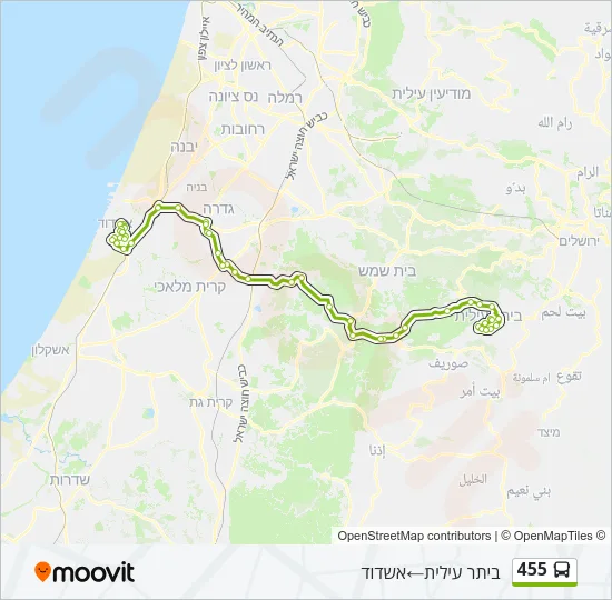 455 Bus Line Map