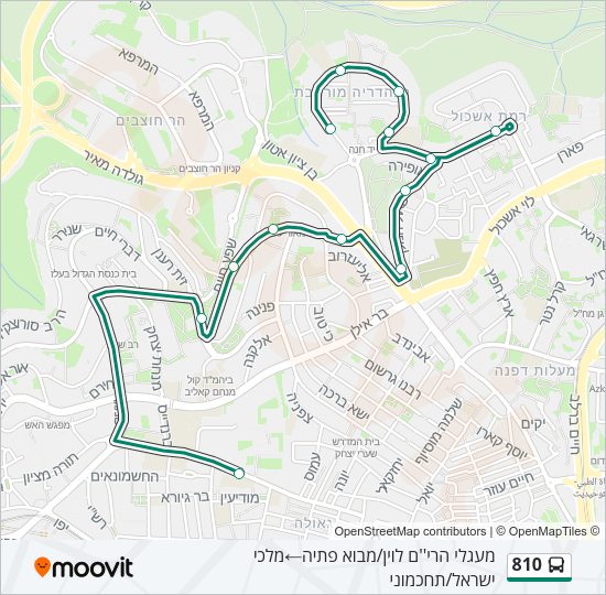 810 Bus Line Map