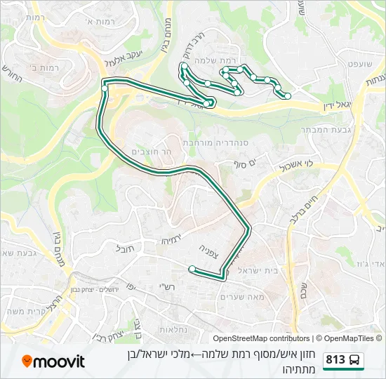 813 Bus Line Map