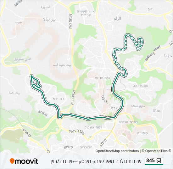 845 bus Line Map