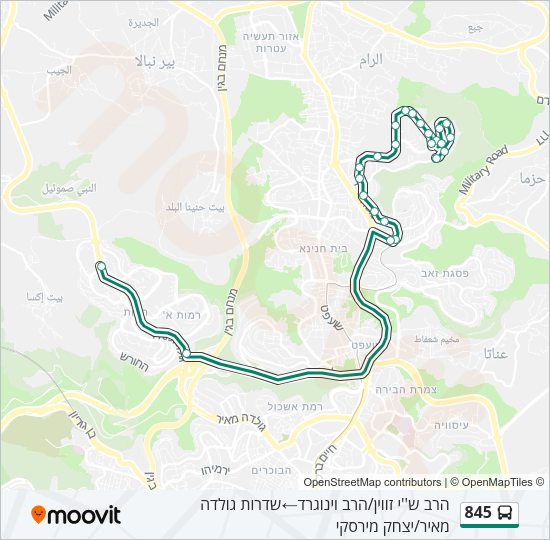 845 Bus Line Map
