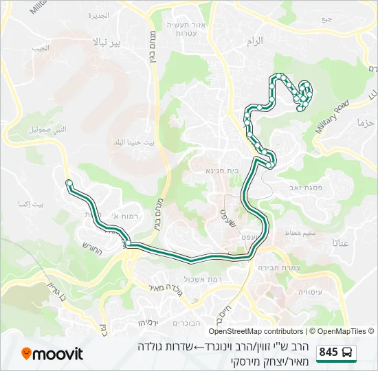 845 Bus Line Map