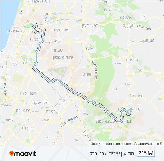 215 bus Line Map