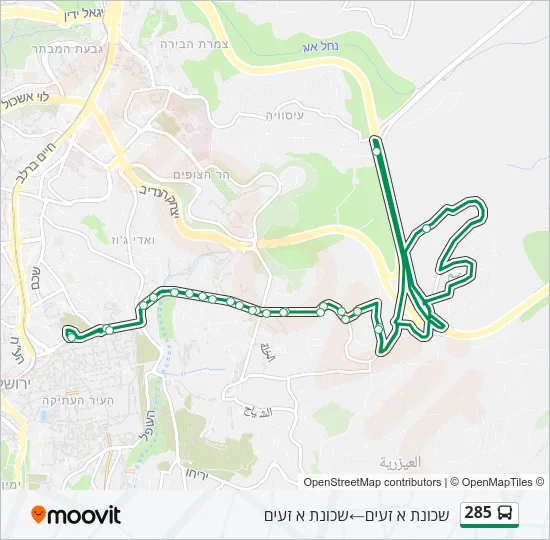 285 Bus Line Map