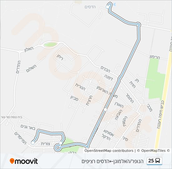 25 bus Line Map