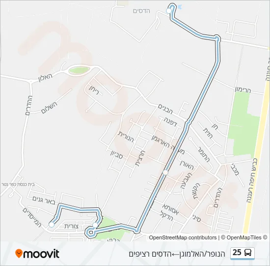 25 Bus Line Map
