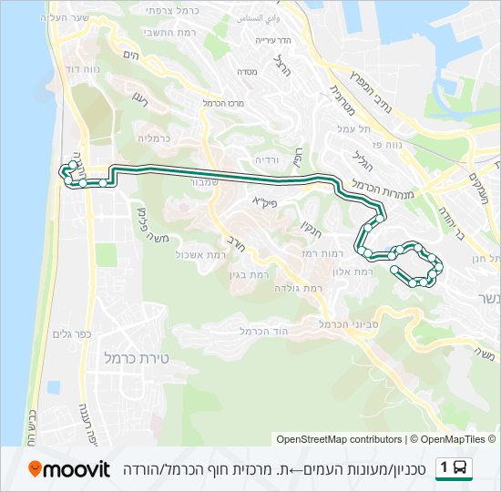 Автобус 1: карта маршрута