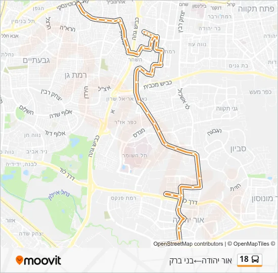 18 Bus Line Map