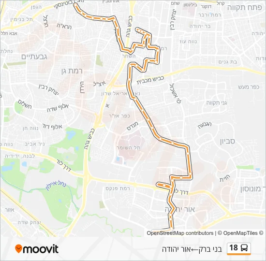 18 Bus Line Map