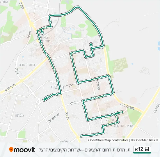 12א Bus Line Map